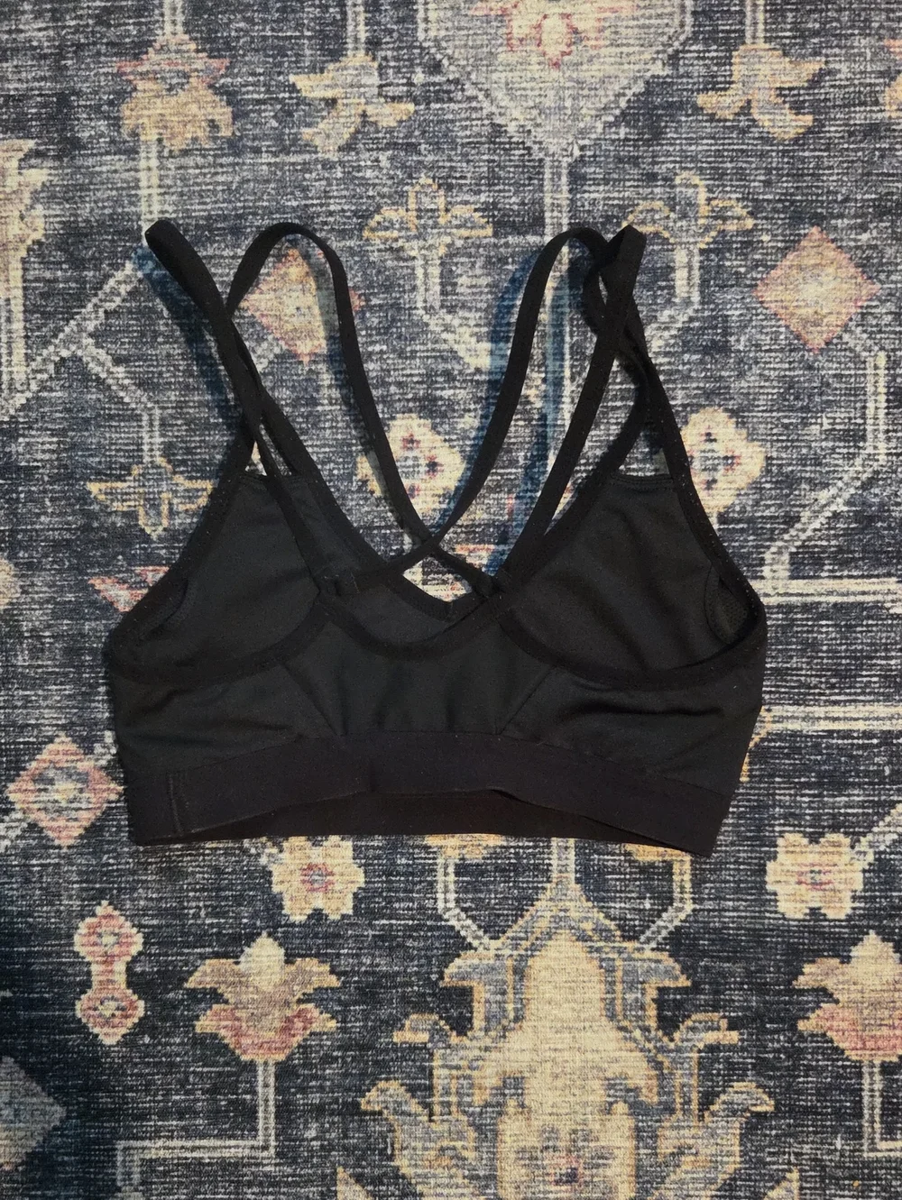 Nike Black Double-Strap Padded V-Neck Sports Bra